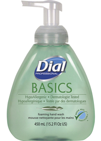 Dial Corporation Basics HypoAllergenic Foaming Hand Soap, 15.2 Ounces, Green, Pack of 4, Item Number 1541723