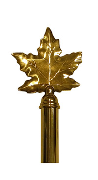 Annin Maple Leaf Pole Ornament, Brass, 8-1/4 in, Item Number 1542900