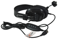 Califone 3066USB-BK Deluxe Over-Ear Stereo Headset with Gooseneck Microphone, USB Plug, Black, Each Item Number 1543918