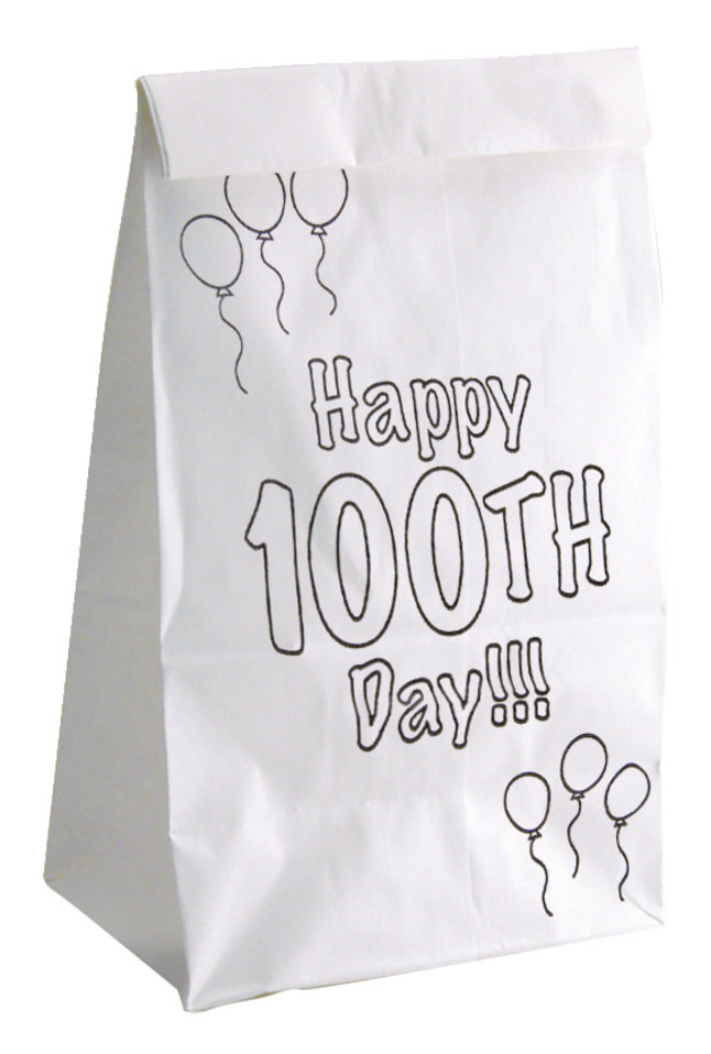 Happy 100th Day Bags, Pack of 25, Item Number 1559550