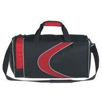 Sports Duffle Bag, Black with Red Detail, Item Number 1559564