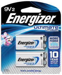 Energizer Ultimate Lithium 9V 2-Pack, Item Number 1561792