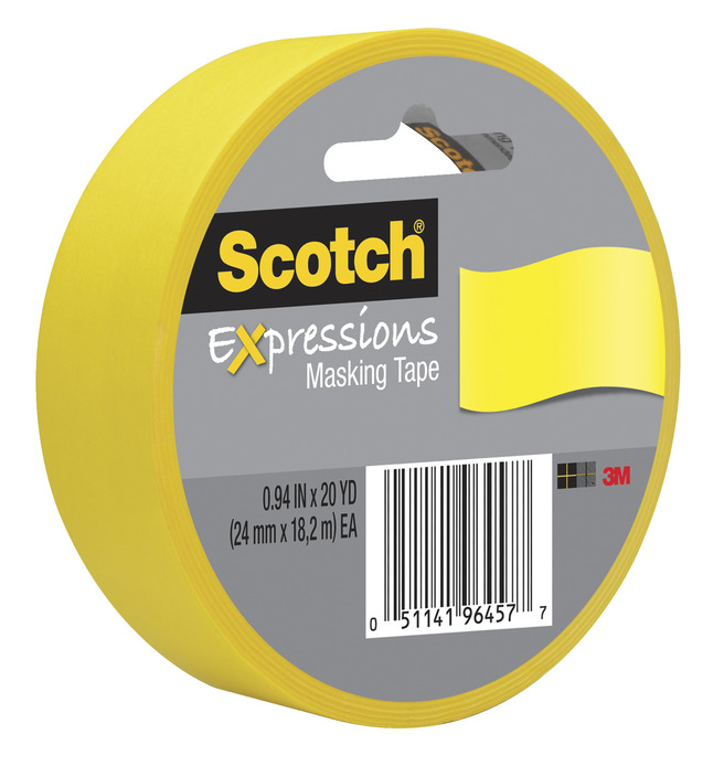 3M Scotch® Expressions Masking Tape, Ruler in Yellow