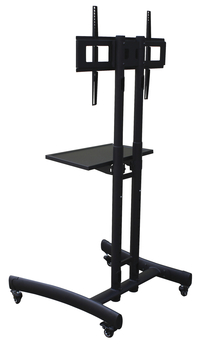Lorell Contemporary Flat Panel TV Cart, 29-1/2 x 28 x 64 Inches, Black, Item Number 1565554