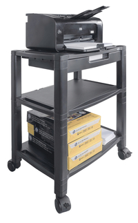 Kantek Mobile 3 Shelf Printer or Fax Stand, 20 x 13-1/4 x 24-1/2 Inches, Black, Item Number 1566227