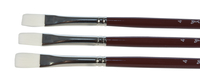 Sax Optimum Flat White Taklon Long Handle Paint Brushes, Size 4, Pack of 3 Item Number 1567590
