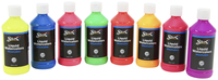 Sax Liquid Washable Watercolor Paints, 8 Ounces, Assorted Fluorescent Colors, Set of 8, Item Number 1567859