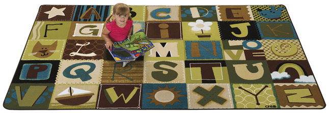 Carpets for Kids KIDSoft Toddler Alphabet Blocks Rug, 8 Feet 4 Inches x 13 Feet 4 Inches, Rectangle, Nature, Item Number 1568096