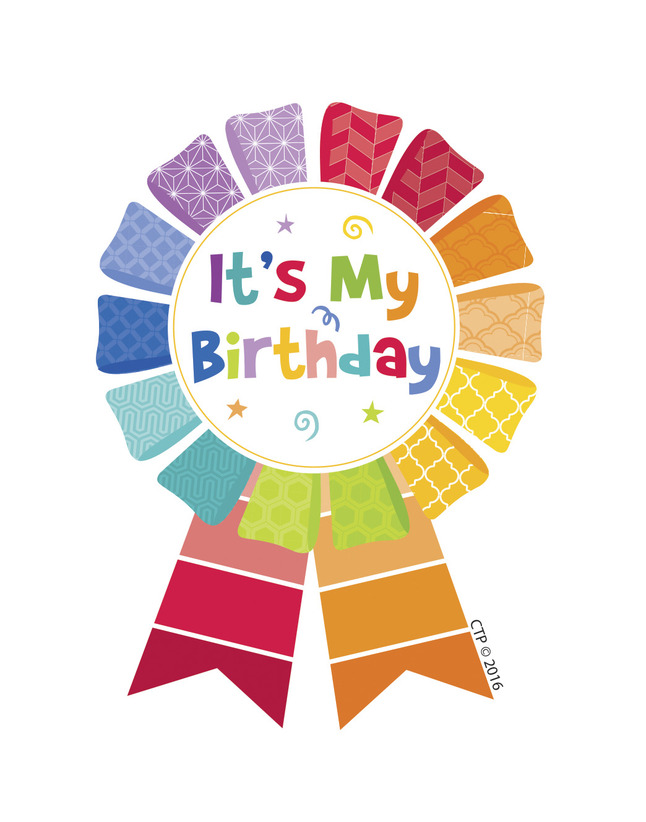 Rainbow birthday ribbon that reads 'Its My Birthday'