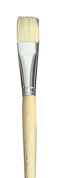 School Smart White Bristle Short Handle Paint Brush, 3/4 inch, Pack of 12