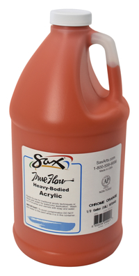 Sax True Flow Heavy Body Acrylic Paint, Half Gallon, Chrome Orange Item Number 1572442