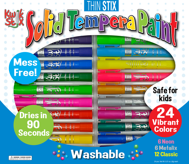 The Pencil Grip Tempera Paint 24-color Mess Free Set 24 Pack Assorted, 