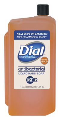 Dial Original Gold Antimicrobial Soap Refill, 33.8 oz (1L), Gold, Item Number 1573201