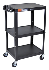 Luxor Adjustable Height Steel AV Cart, 24 x 18 x 24 to 42 Inches, Item Number 1574547