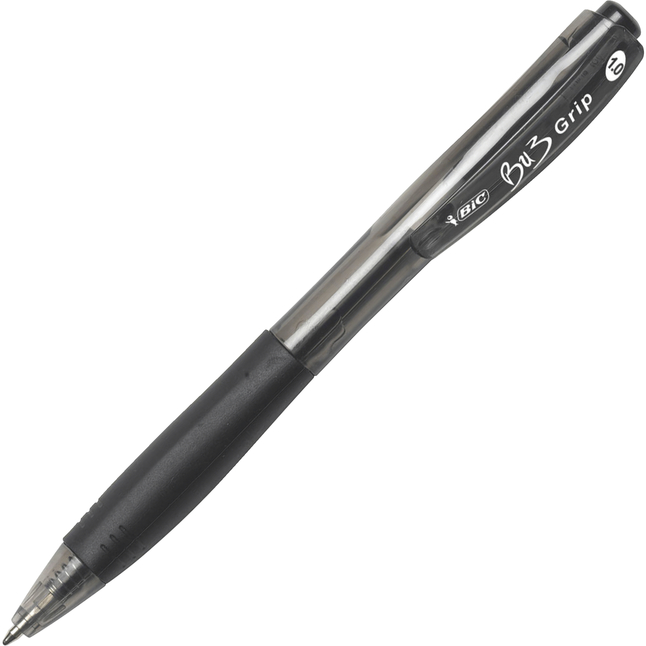 BIC Bu3 Retractable Grip Black Ink Ball Pen 1.0 Mm Medium Point 18 PK for sale online 