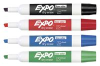 EXPO Dry Erase Marker, Chisel Tip, Assorted Intense Colors, Set of 4