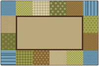 Carpets for Kids KIDSoft Pattern Blocks Carpet, 6 x 9 Feet, Rectangle, Nature Colors, Brown, Item Number 1576143