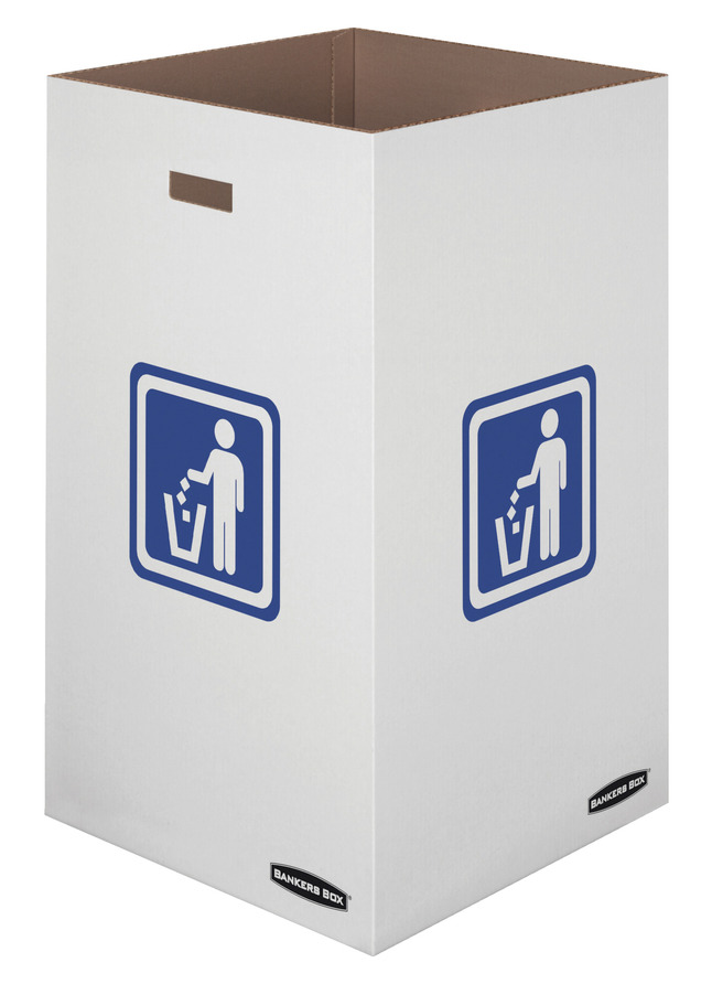 Fellowes Waste/Recycling Bins, 42 Gallon, White, Pack of 10, Item Number 1576511