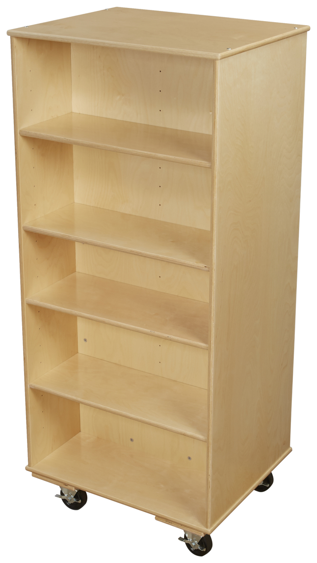 Classroom Select Small Mobile Storage, Double Sided Bookcase On Wheels