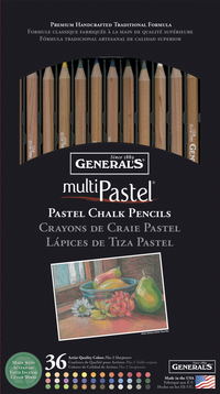 Generals MultiPastel Chalk Pencils, Assorted Colors, Set of 36 Item Number 1587778