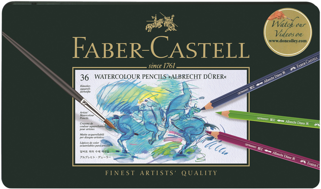 Faber Castell : Albrecht Durer Watercolor Pencil : Metal Tin Set of 36