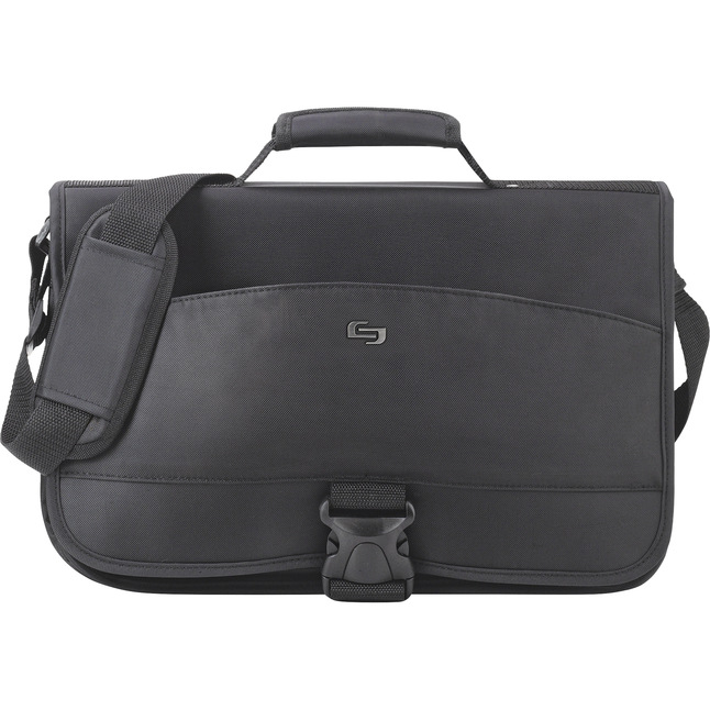 Solo Classic Expandable Messenger Bag, Black, Item Number 1590175
