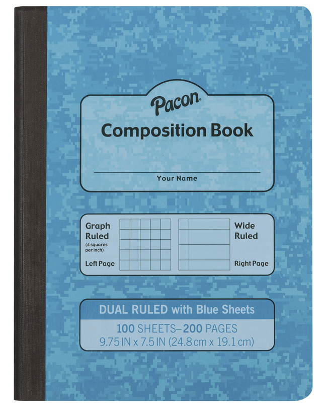 Pacon Composition Book 9-3/4″x7-1/2″ 1/2″ Ruled 100 Shts 
