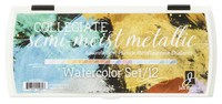 Jack Richeson Semi-Moist Collegiate Watercolors, 12 Metallic Colors Item Number 1591291