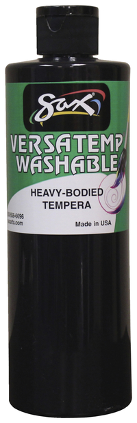 Sax Washable Versatemp Heavy Bodied Tempera Paint, Black, Pint Item Number 1592659
