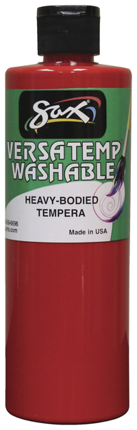 Sax Washable Versatemp Heavy Bodied Tempera Paint, Primary Red, Pint Item Number 1592666