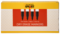 School Smart Pen Style Dry Erase Markers, Fine Tip, Black, Pack of 12 Item Number 1593100