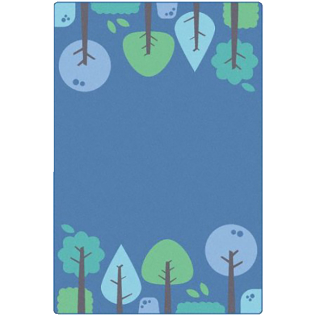 Carpets for Kids KIDSoft Tranquil Trees Rug, 6 x 9 Feet, Rectangle, Blue, Item Number 1593502