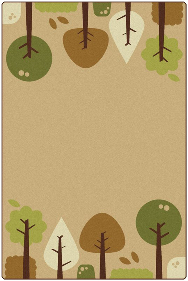 Carpets for Kids KIDSoft Tranquil Trees Rug, 6 x 9 Feet, Rectangle, Tan, Item Number 1593506
