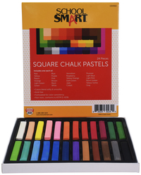 School Smart Square Chalk Pastels Assorted Colors Set of 144