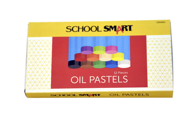 Shop School Smart Oil Pastels, Assorted Colors, Set of 12