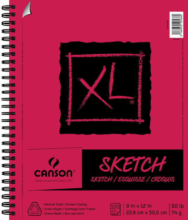 Canson Sketchbook - 12 Sheets - White - Kids Supplies