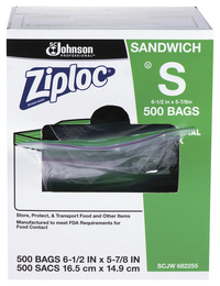 Ziploc Storage Bags, Sandwich, Box of 500, Item Number 1595286