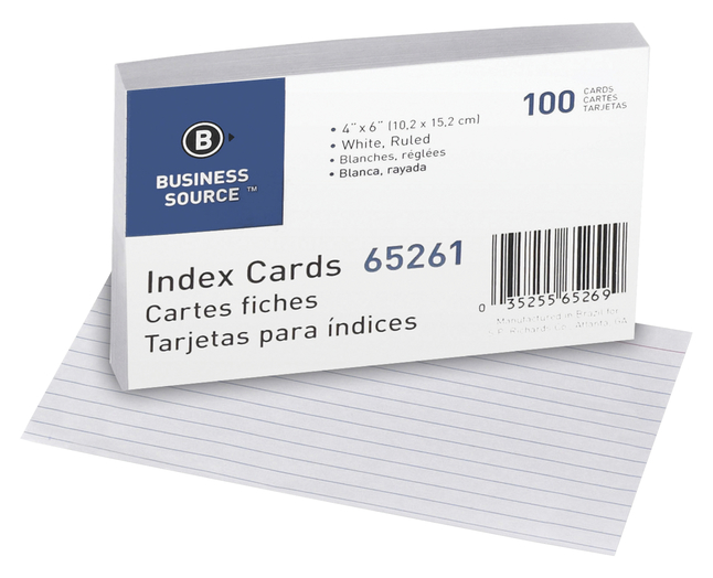 4x6 Ruled Index Cards, Item Number 1600290