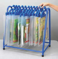 Metal Read-Along Book Rack, 18 x 12 x 18 Inches, Blue, Bags Not Included, Item Number 1601439