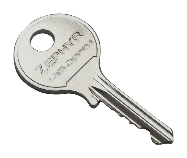 Zephyr Locks Control Key, for Use with Built In Combination Locks, Specify Key Series, Item Number 5009123