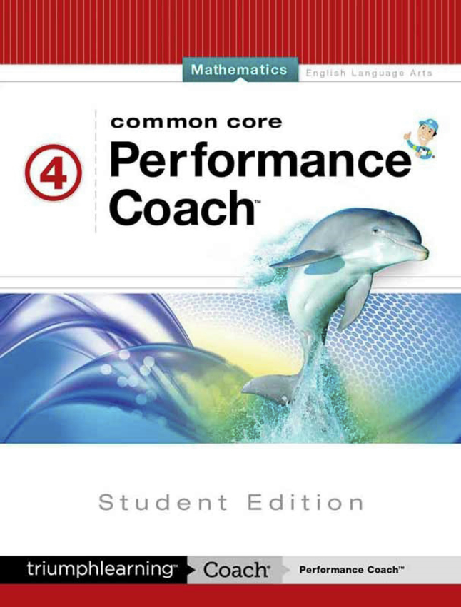 Common Core Performance Coach, Math, Student Edition, Grade 4, Item Number 1606536