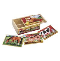 Melissa & Doug Wooden Farm Animals Puzzles in a Box, Item Number 1609333