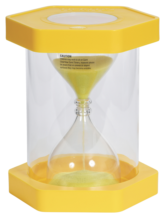 Learning Advantage Giant ClearView Sand Timer, 3 Minutes, Yellow, Item Number 2002675