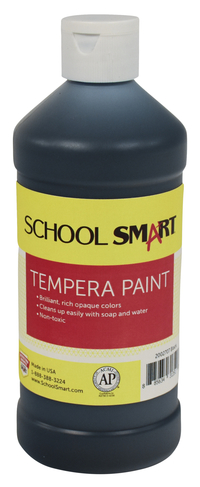 School Smart Tempera Paint, Pint, Black Item Number 2002707