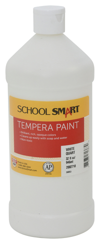 School Smart Washable Tempera Paint, White, Quart