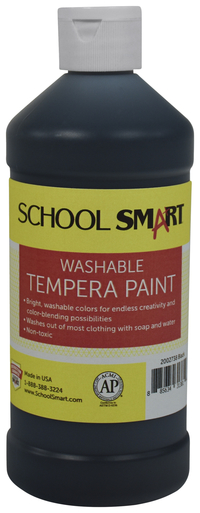School Smart Washable Tempera Paint, Pint, Black Item Number 2002738