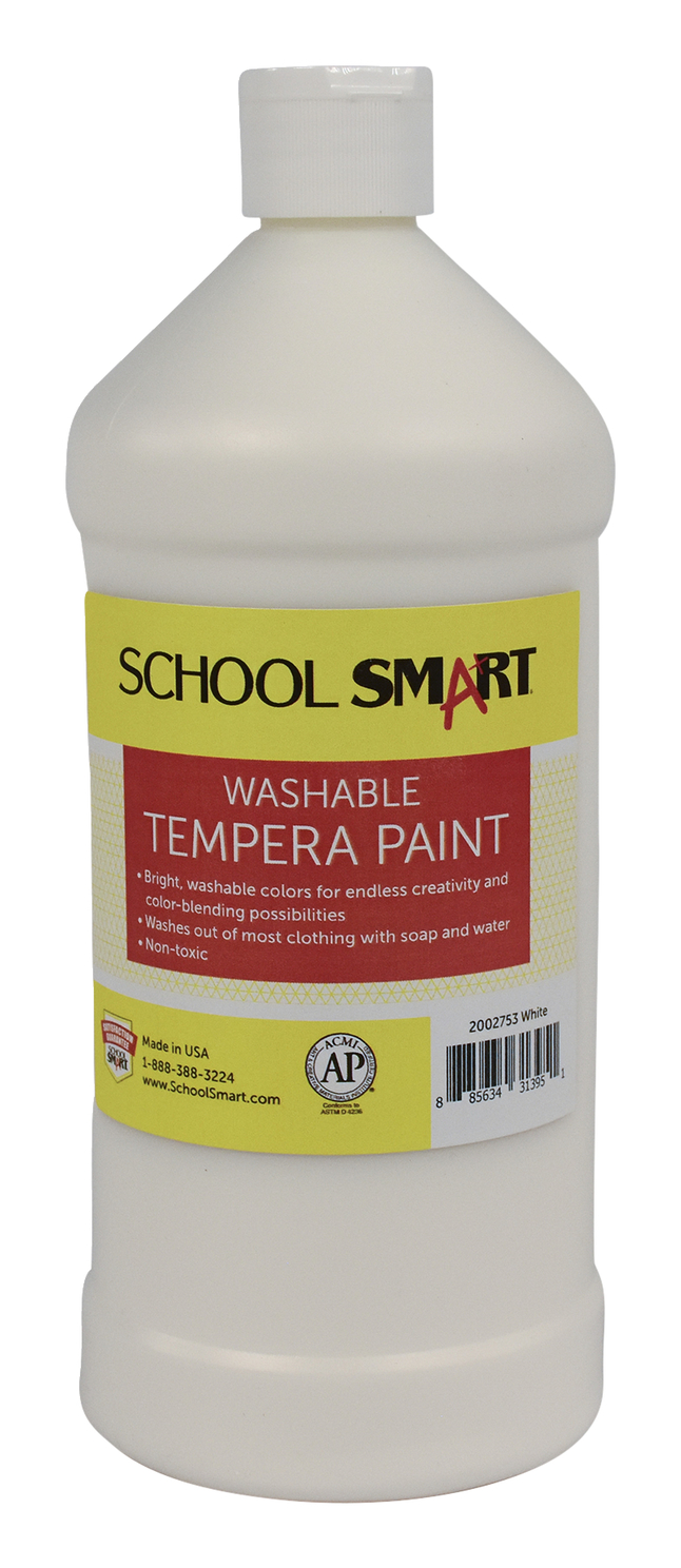 Image for School Smart Washable Tempera Paint, Quart, White from School Specialty