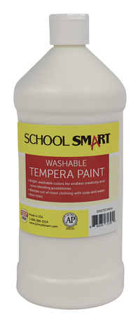 School Smart Washable Tempera Paint, Quart, White Item Number 2002753