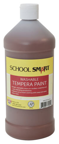School Smart Washable Tempera Paint, Quart, Brown Item Number 2002758
