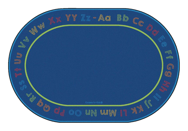 Carpets For Kids Chalk and Play Literacy Rug, 8 x 12 Feet, Primary Colors, Oval, Item Number 2003222